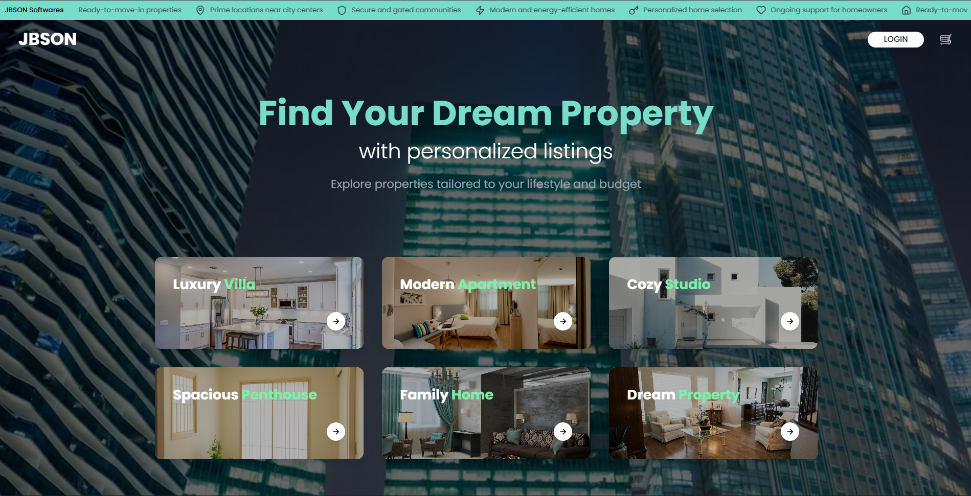 Real Estate Animated Landing Website